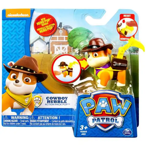 Nickelodeon Paw Patrol Light UP Rubble with Pup Pack "NEW" Must See 