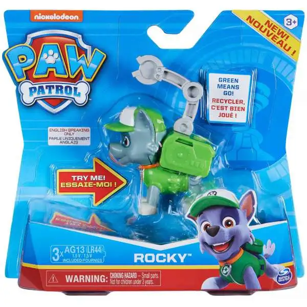 Paw Patrol Action Pack Badge Rocky Figure Loose Spin Master - ToyWiz