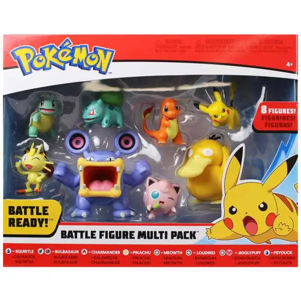Pokemon Battle Figure Scorbunny, Grookey, Sobble, Pikachu, Jigglypuff, Cubone, Vaporeon & Magikarp 3-Inch Figure 8-Pack