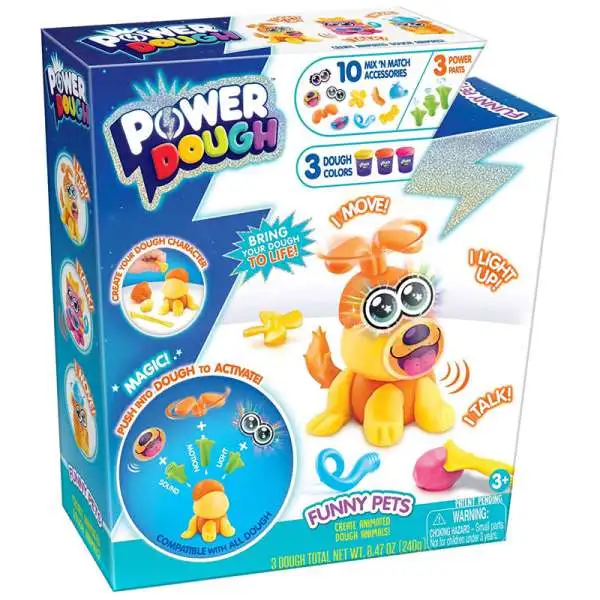 Power Dough Funny Pets Medium Playset [3 Dough Colors]