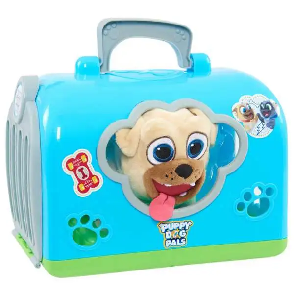 Disney Junior Puppy Dog Pals Groom & Go Rolly 8-Inch Pet Carrier Play Set