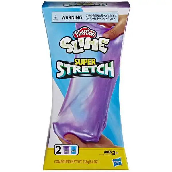 Play-Doh Slime Super Stretch Purple & Blue 8.4 Ounce Slime 2-Pack