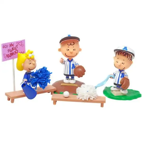 Peanuts Memory Lane You're an All Star Charlie Brown Charlie, Linus & Sally Figure [Loose]