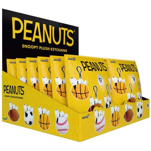 Peanuts Super Duper Plush Keychain Wave 01A Snoopy Sports 4-Inch Mystery Box [12 Packs]
