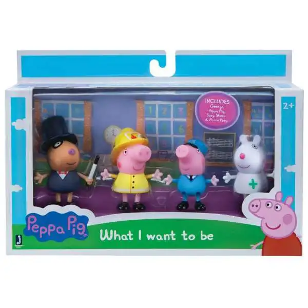 Peppa Pig What I Want To Be Figure 4-Pack [George, Peppa, Suzy & Pedro]