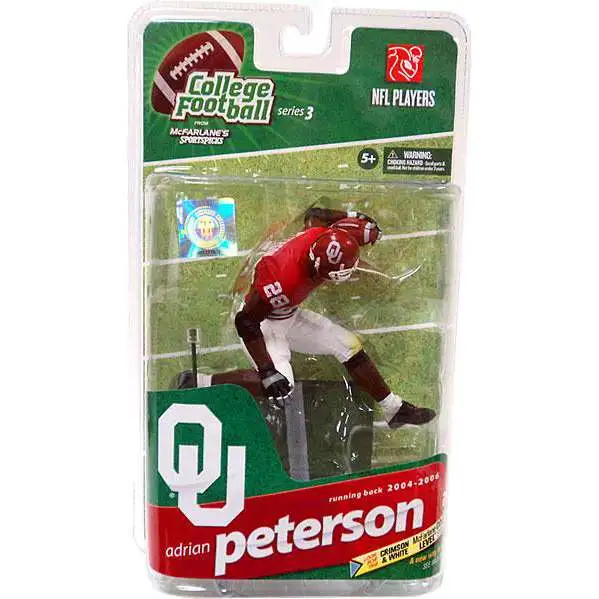 McFarlane Toys NCAA College Football Sports Series 3 Adrian Peterson Action Figure [Red Jersey]