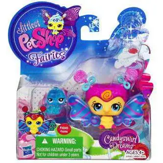 Littlest Pet Shop Fairies Candyswirl Dreams Lolipop Fairy & Inchworm Figure 2-Pack #3045, 3046 [Damaged Package]