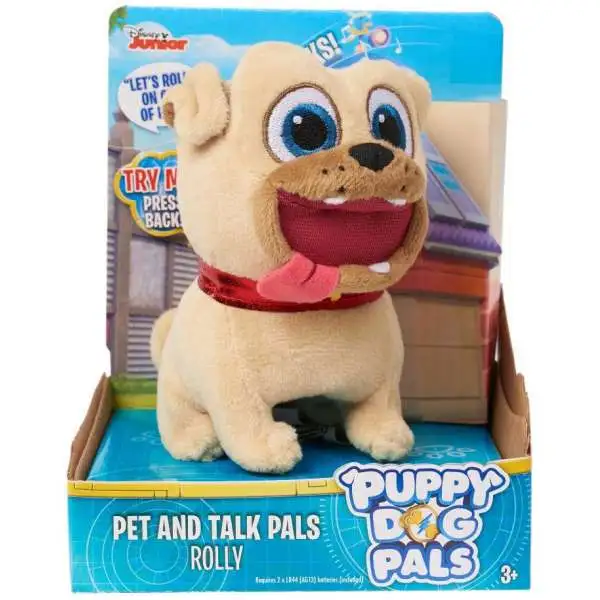Disney Junior Puppy Dog Pals Pet & Talk Pals Rolly 4-Inch Plush Figure with Sound