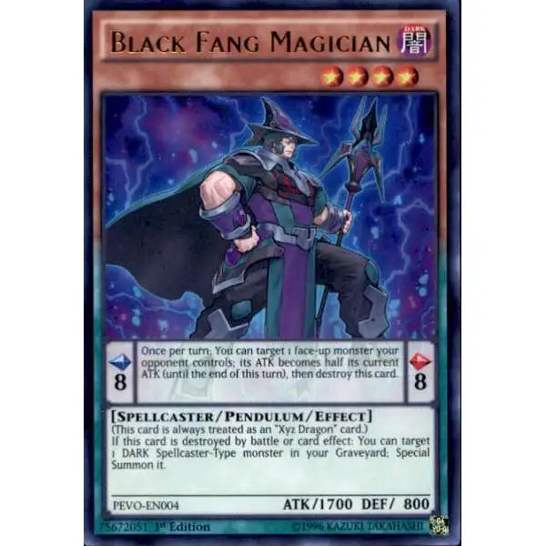 YuGiOh Trading Card Game Pendulum Evolution Ultra Rare Black Fang Magician PEVO-EN004