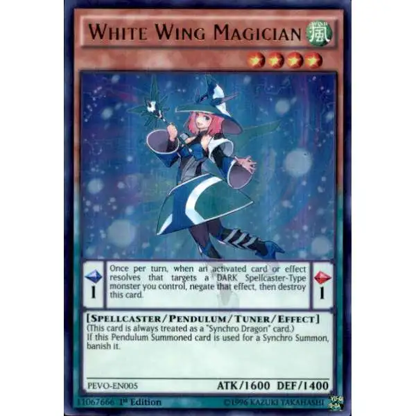 YuGiOh Trading Card Game Pendulum Evolution Ultra Rare White Wing Magician PEVO-EN005