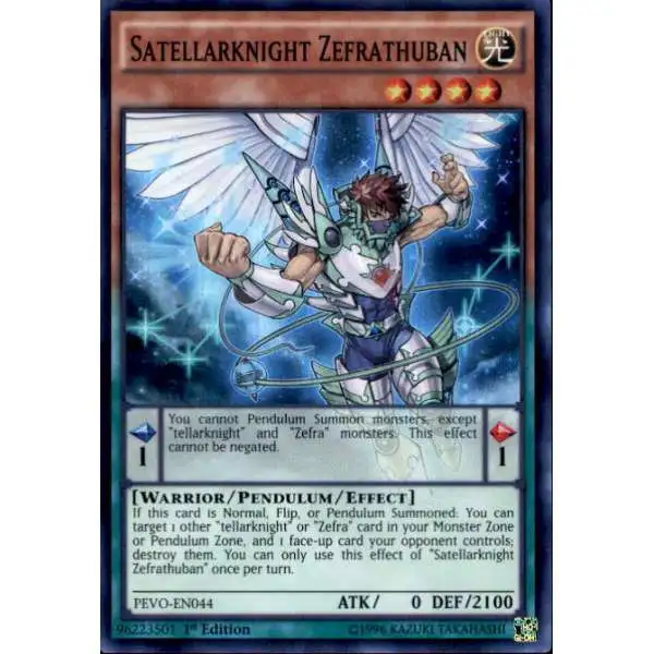 YuGiOh Trading Card Game Pendulum Evolution Super Rare Satellarknight Zefrathuban PEVO-EN044