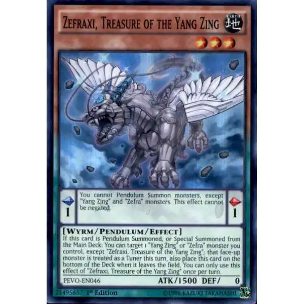 YuGiOh Trading Card Game Pendulum Evolution Super Rare Zefraxi, Treasure of the Yang Zing PEVO-EN046