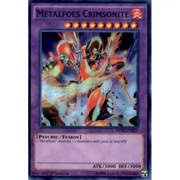 YuGiOh Trading Card Game Pendulum Evolution Super Rare Metalfoes Crimsonite PEVO-EN053