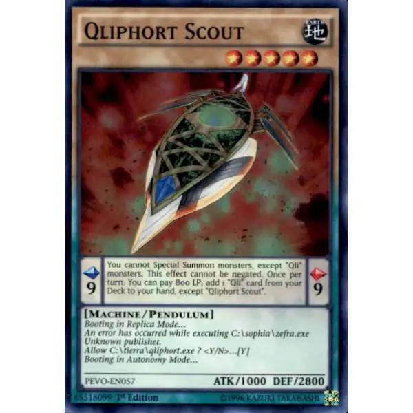 YuGiOh Trading Card Game Pendulum Evolution Super Rare Qliphort Scout PEVO-EN057