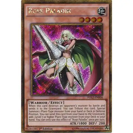 YuGiOh Premium Gold: Return of the Bling Gold Secret Rare Rose Paladin PGL2-EN004