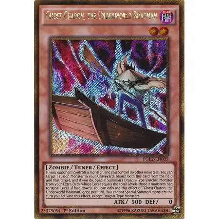 YuGiOh Premium Gold: Return of the Bling Gold Secret Rare Ghost Charon, The Underworld Boatman PGL2-EN005