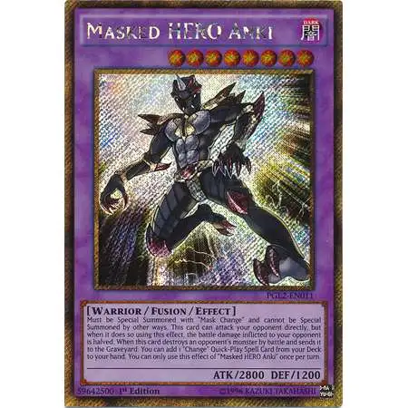 YuGiOh Premium Gold: Return of the Bling Gold Secret Rare Masked HERO Anki PGL2-EN011