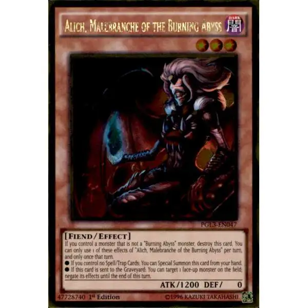 YuGiOh Premium Gold: Infinite Gold Gold Rare Alich, Malebranche of the Burning Abyss PGL3-EN047