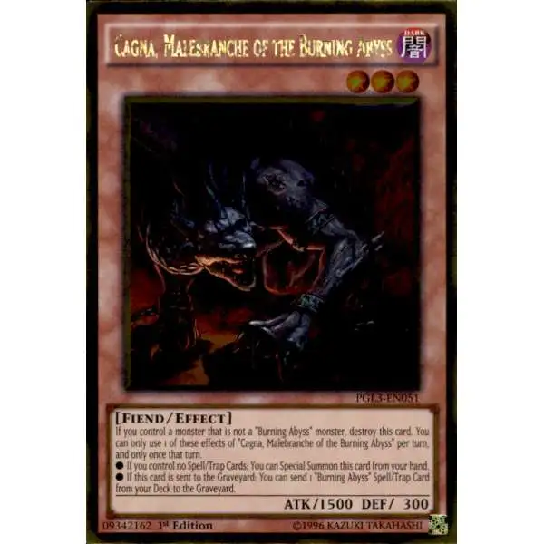 YuGiOh Premium Gold: Infinite Gold Gold Rare Cagna, Malebranche of the Burning Abyss PGL3-EN051