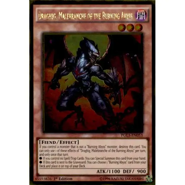 YuGiOh Premium Gold: Infinite Gold Gold Rare Draghig, Malebranche of the Burning Abyss PGL3-EN053