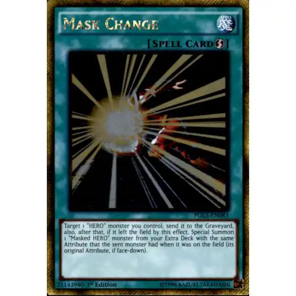 YuGiOh Premium Gold: Infinite Gold Gold Rare Mask Change PGL3-EN083