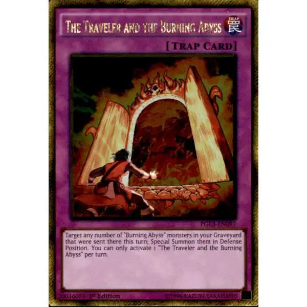 YuGiOh Premium Gold: Infinite Gold Gold Rare The Traveler and the Burning Abyss PGL3-EN097
