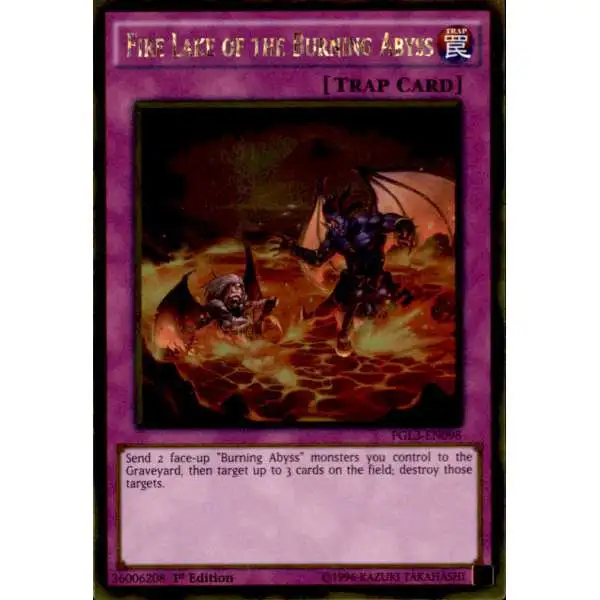 YuGiOh Premium Gold: Infinite Gold Gold Rare Fire Lake of the Burning Abyss PGL3-EN098