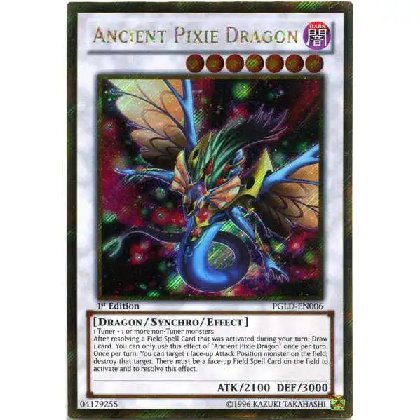 YuGiOh Premium Gold Gold Secret Rare Ancient Pixie Dragon PGLD-EN006