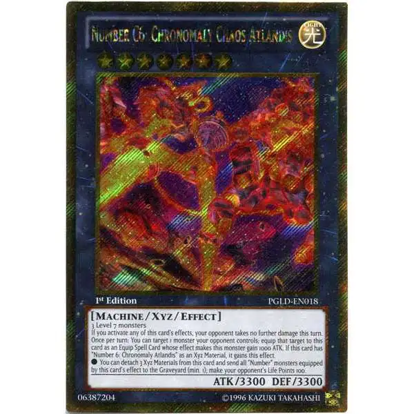 YuGiOh Premium Gold Gold Secret Rare Number C6: Chronomaly Chaos Atlandis PGLD-EN018