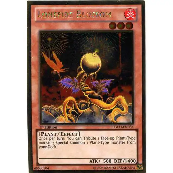 YuGiOh Premium Gold Gold Rare Lonefire Blossom PGLD-EN034