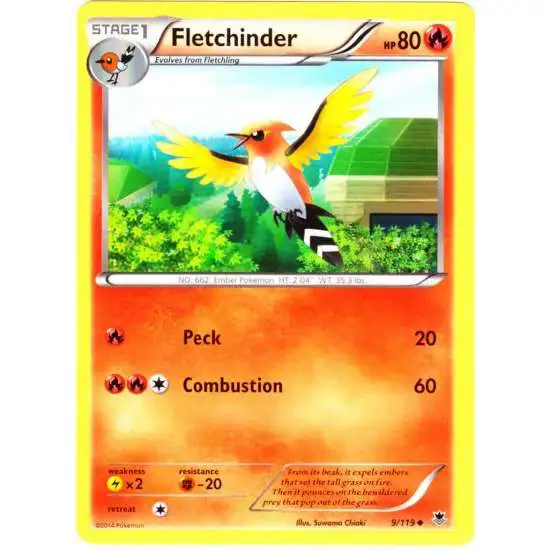 Pokemon X & Y Phantom Forces Uncommon Fletchinder #9