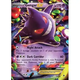 Pokemon X & Y Phantom Forces Ultra Rare Gengar EX #34 [Moderately Played]