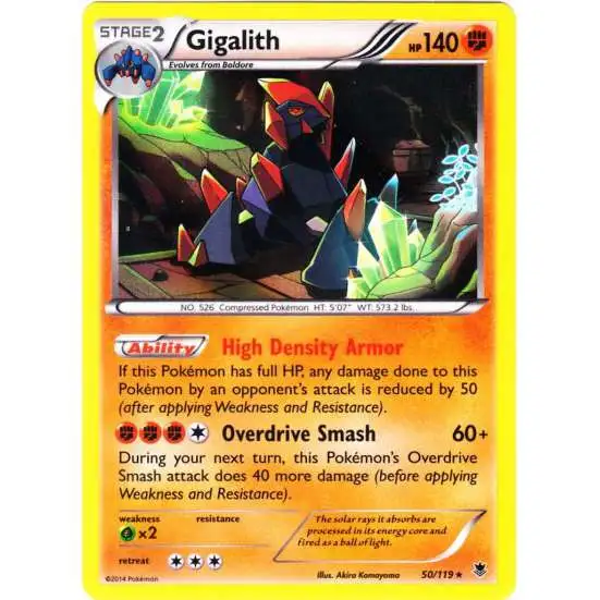 Pokemon X & Y Phantom Forces Rare Holo Gigalith #50