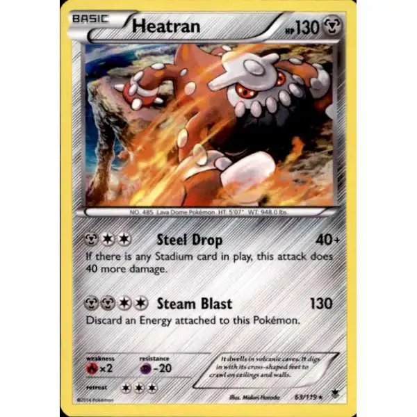 Pokemon X & Y Phantom Forces Rare Holo Heatran #63