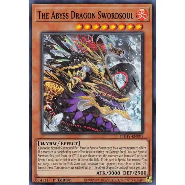 YuGiOh Trading Card Game Photon Hypernova Super Rare The Abyss Dragon Swordsoul PHHY-EN005