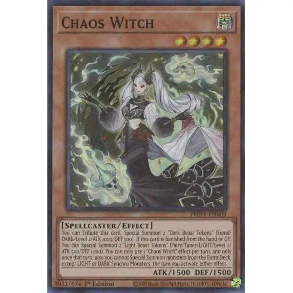 YuGiOh Trading Card Game Photon Hypernova Super Rare Chaos Witch PHHY-EN009