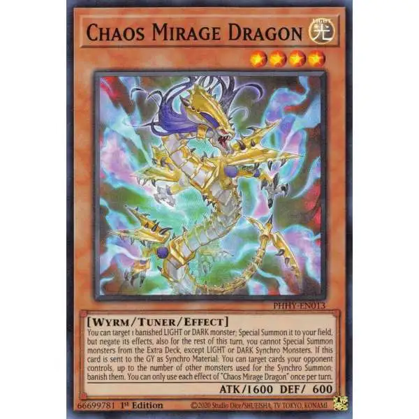 YuGiOh Trading Card Game Photon Hypernova Super Rare Chaos Mirage Dragon PHHY-EN013