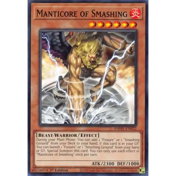 YuGiOh Trading Card Game Photon Hypernova Common Manticore of Smashing PHHY-EN022