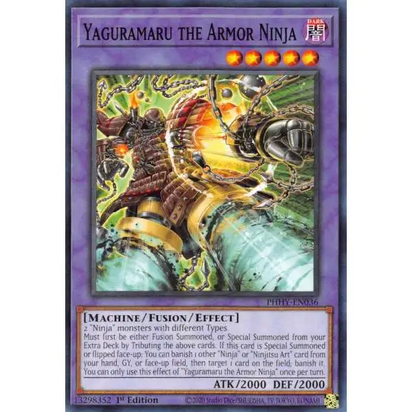 YuGiOh Trading Card Game Photon Hypernova Common Yaguramaru the Armor Ninja PHHY-EN036