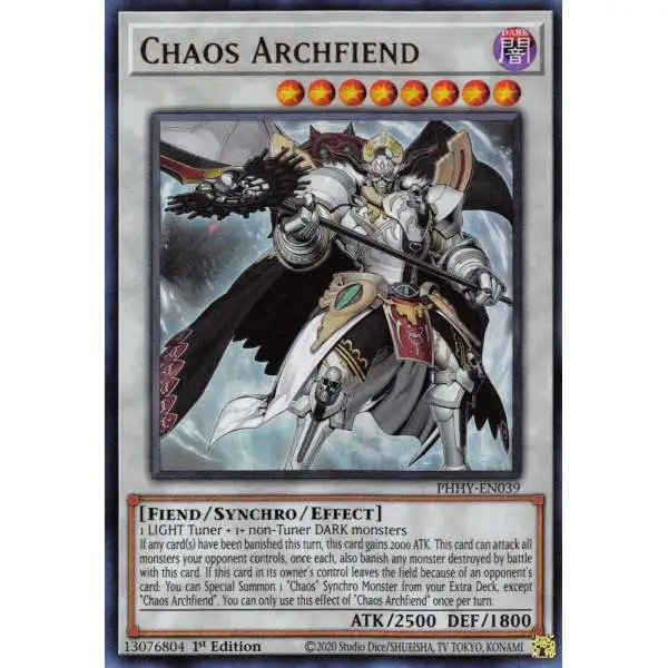 YuGiOh Trading Card Game Photon Hypernova Ultra Rare Chaos Archfiend PHHY-EN039