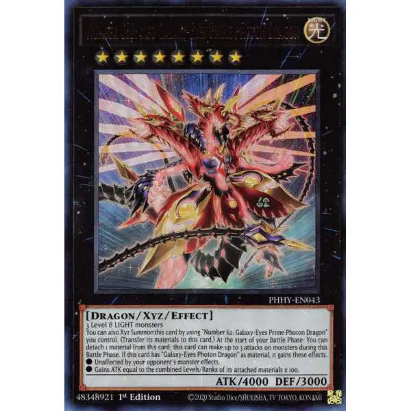 YuGiOh Trading Card Game Photon Hypernova Ultra Rare Number C62: Neo Galaxy-Eyes Prime Photon Dragon PHHY-EN043