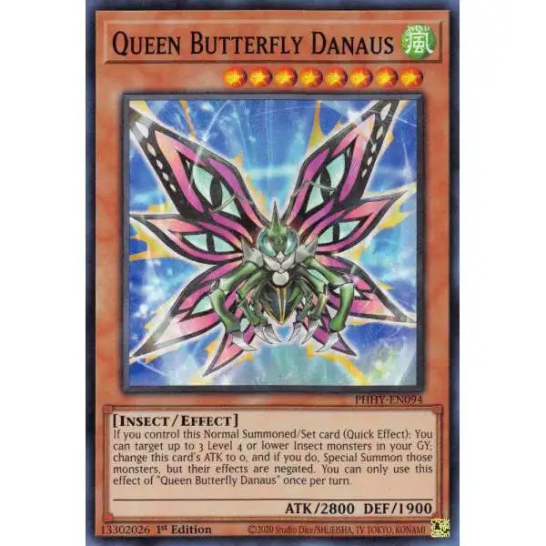 YuGiOh Trading Card Game Photon Hypernova Super Rare Queen Butterfly Danaus PHHY-EN094