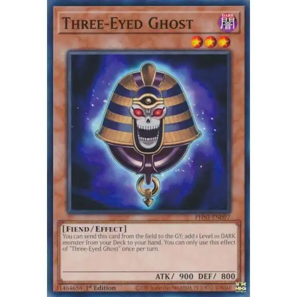 yugioh phantom nightmare chase cards Trading Card Game Single Card Common Three-Eyed Ghost PHNI-EN097 or GY face YuGiOh Trading Card Game Phantom