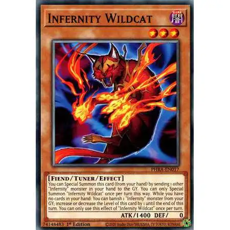 YuGiOh Trading Card Game Phantom Rage Common Infernity Wildcat PHRA-EN017