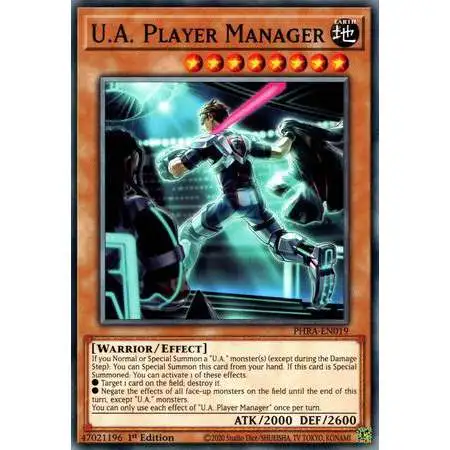 YuGiOh Trading Card Game Phantom Rage Common U.A. Player Manager PHRA-EN019