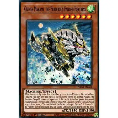 YuGiOh Trading Card Game Phantom Rage Super Rare Gizmek Makami, the Ferocious Fanged Fortress PHRA-EN022