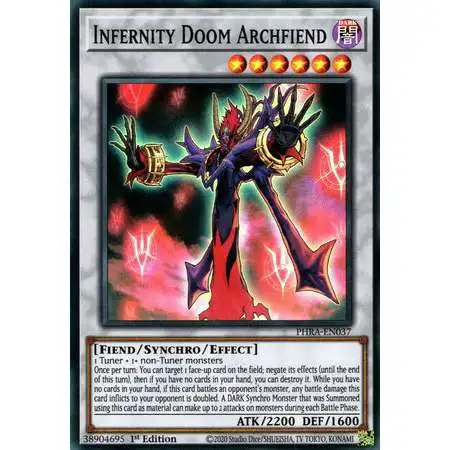 YuGiOh Trading Card Game Phantom Rage Super Rare Infernity Doom Archfiend PHRA-EN037