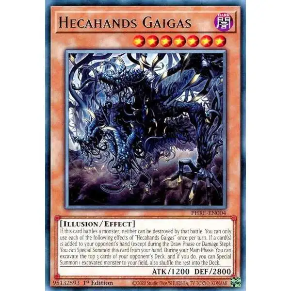 YuGiOh Trading Card Game Phantom Revenge Rare Hecahands Gaigas PHRE-EN004