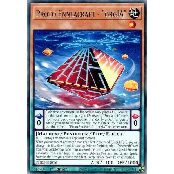 YuGiOh Trading Card Game Phantom Revenge Rare Proto Enneacraft - orgIA PHRE-EN016