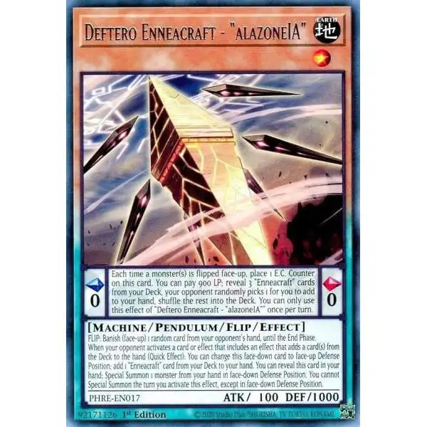 YuGiOh Trading Card Game Phantom Revenge Rare Deftero Enneacraft - alazoneIA PHRE-EN017